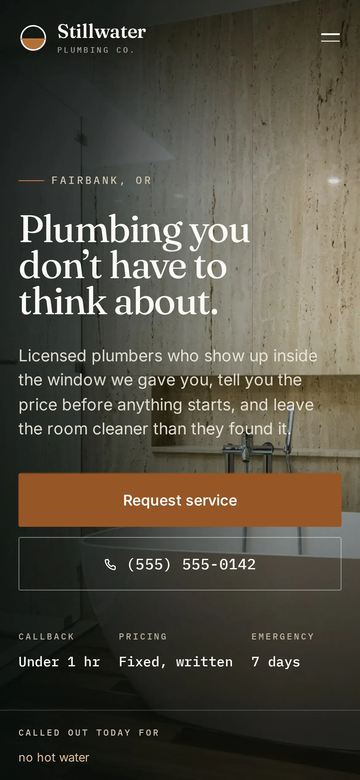 Stillwater Plumbing Co. — homepage, mobile